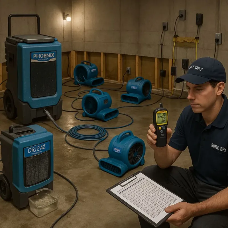 Structural Drying and Dehumidification process in Olmsted Falls, OH